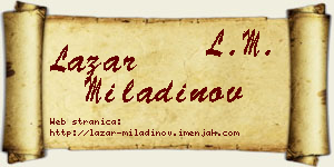 Lazar Miladinov vizit kartica